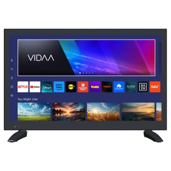 Vidaa 19 Inch HD ELED Smart TV with Built-in WiFi, 1366 x 768 Resolution, HDMI ARC, Dual HDMI, Dual USB, ATSC/NTSC Tuners, VESA Mount Compatible, AC/DC Power with Car Cord & Remote
