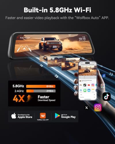 WOLFBOX G840S & 4A USB C Dash Cam Hardwire Kit