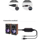 Music Speakers Wired Mini Computer Speakers Bass Stereo Home Speaker for Laptop Desktop Smart Phones(D)