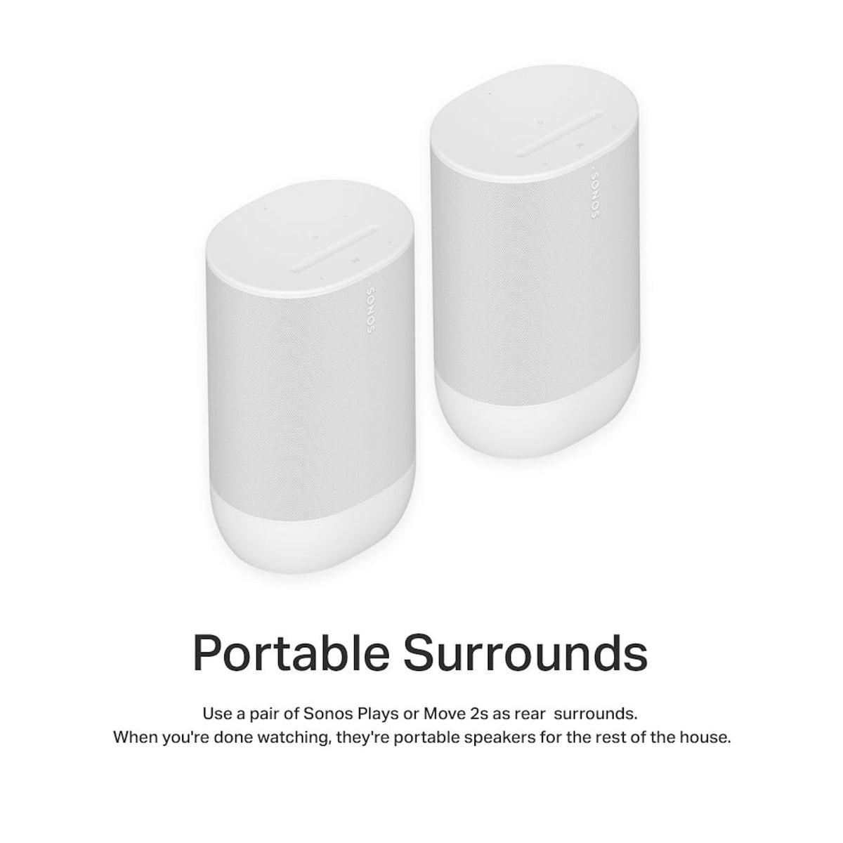 Sonos Move 2 - White - Wireless Portable Bluetooth Speaker