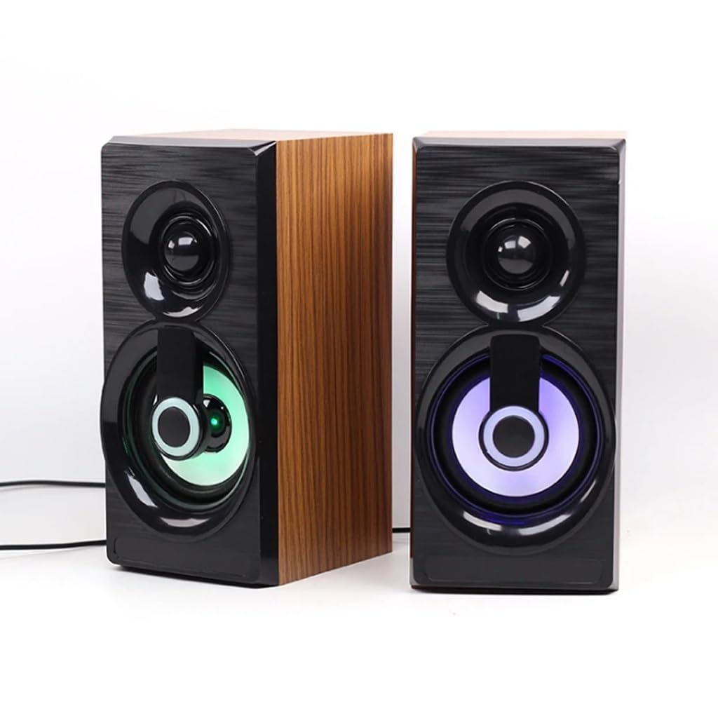 Music Speakers Wired Mini Computer Speakers Bass Stereo Home Speaker for Laptop Desktop Smart Phones(D)
