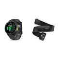 Bundle of Garmin® Forerunner® 970, Premium GPS Smartwatch, Carbon Gray DLC Titanium with Black Case and Translucent Whitestone Band + Garmin® HRM 600 Premium Heart Rate Monitor M-XL