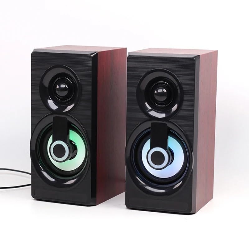 Music Speakers Wired Mini Computer Speakers Bass Stereo Home Speaker for Laptop Desktop Smart Phones(D)