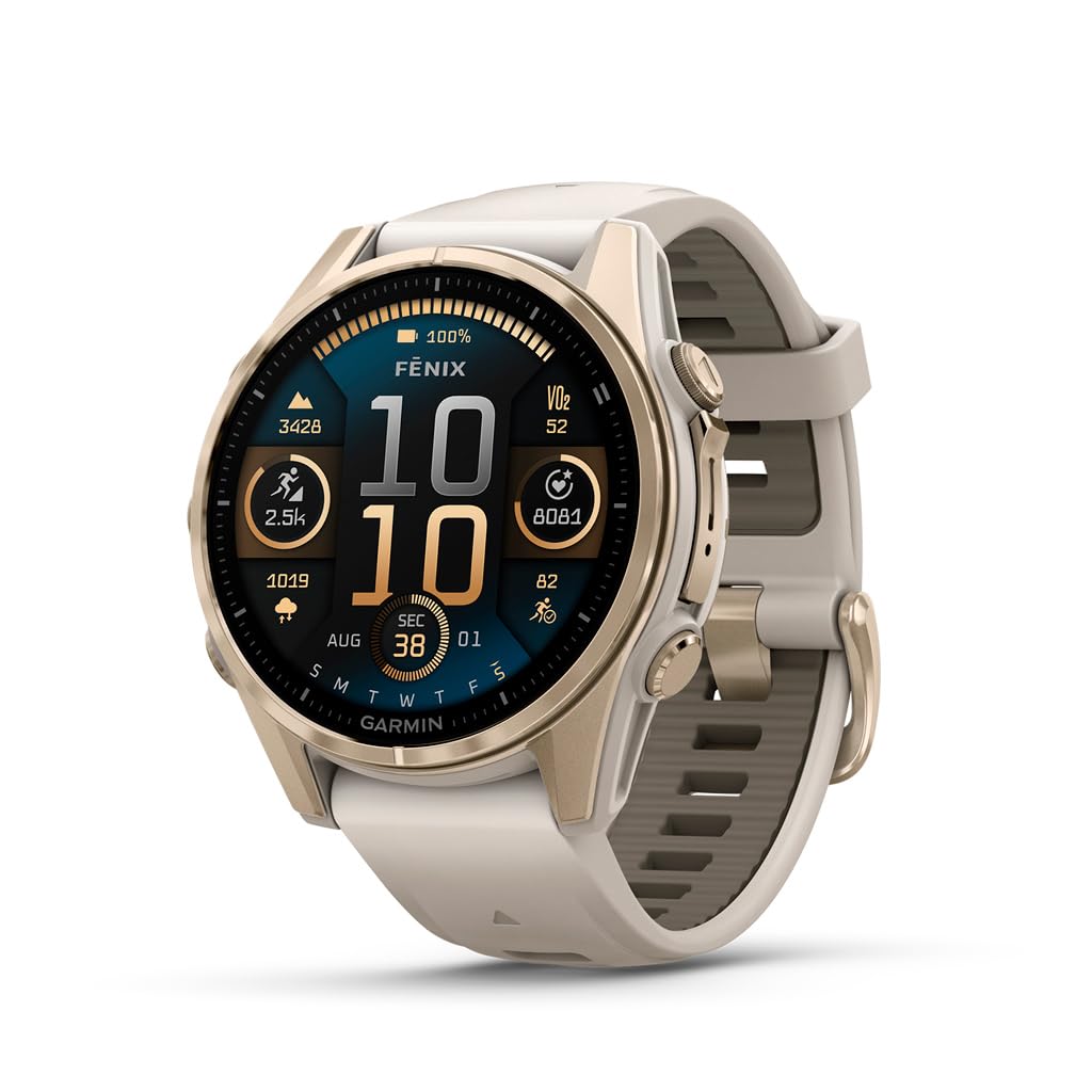 Garmin fēnix® 8 Solar, Sapphire, 51mm, DLC Titanium, Black/Pebble Gray