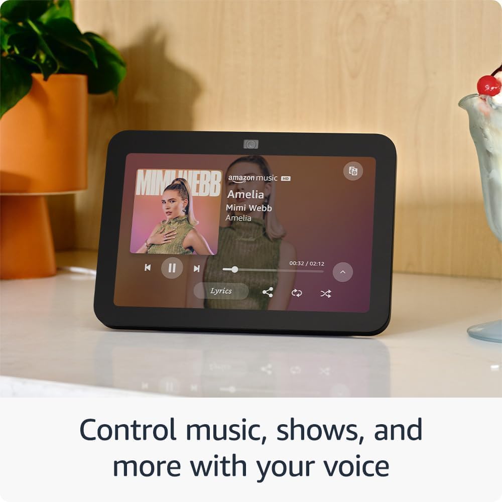 Echo Show 8 (2023 release), Charcoal, bundle with Alexa Emergency Assist (monthly auto-renewal subscription)