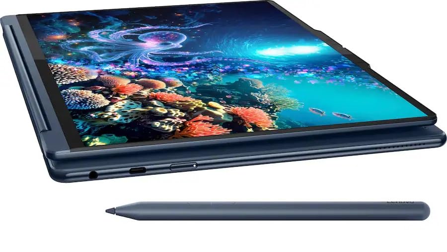 Lenovo Yoga 9i 2-in-1 Aura Edition Laptop, Intel Ultra 7 258V, 14" 2.8K 120Hz 500 nits Glass Touchscreen, 32 GB DDR5, 2 TB SSD, 5MP Camera E Shutter, Linear Pen, Wi-Fi 7, Win 11 - Cosmic Blue
