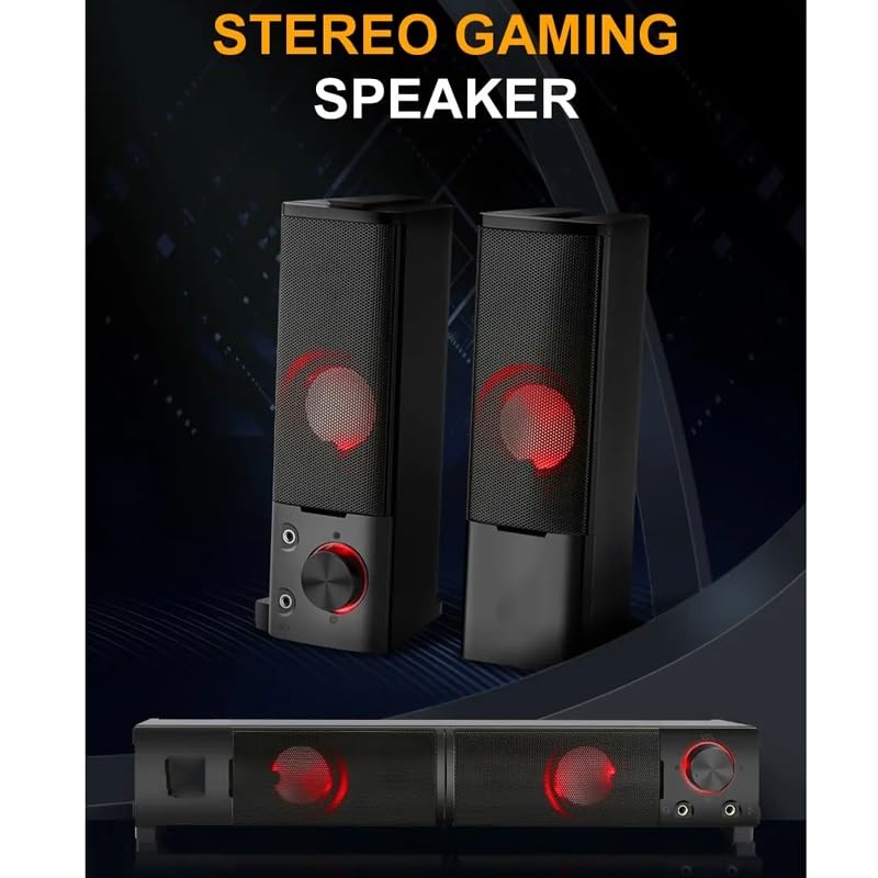 3.5mm Stereo Surround Music Smart Speakers Column Sound Bar Computer PC Home Notebook TV Loudspeakers