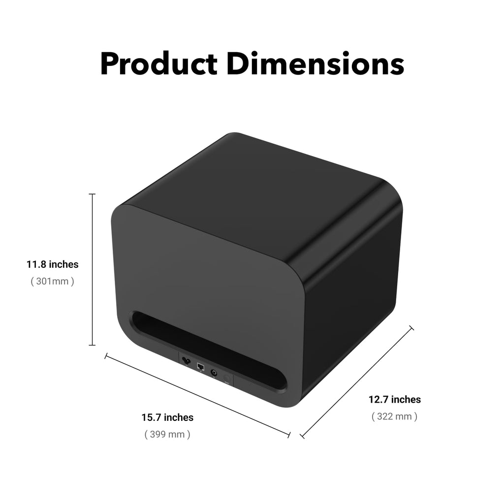 WiiM Sub Pro Smart Wireless Subwoofer with RoomFit™ Bass, Black