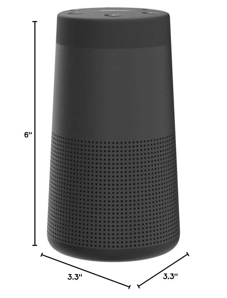 Bose The SoundLink Revolve, The Portable Bluetooth Speaker with 360 Wireless Surround Sound, Triple Black