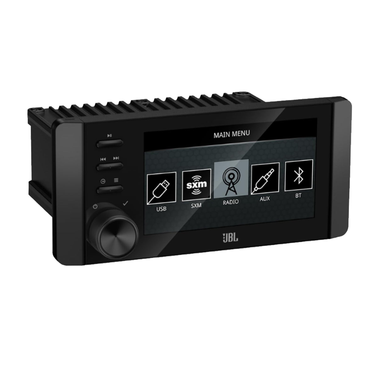 Marine Bluetooth USB-C DAB+ Tuner AM/FM Radio Gauge Style SiriusXM-Ready Receiver, 4X 6.5 180 Watt Peak Power 2-Way Multi-Element Gray Boat Speakers, 50 Feet 16 Gauge Speaker Wire