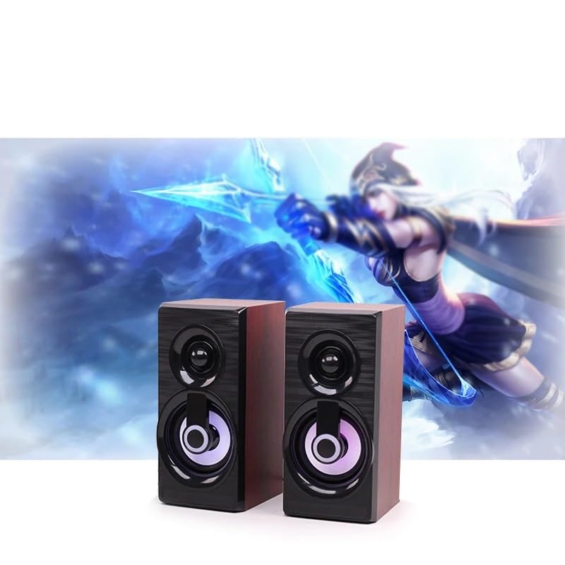 Music Speakers Wired Mini Computer Speakers Bass Stereo Home Speaker for Laptop Desktop Smart Phones(D)
