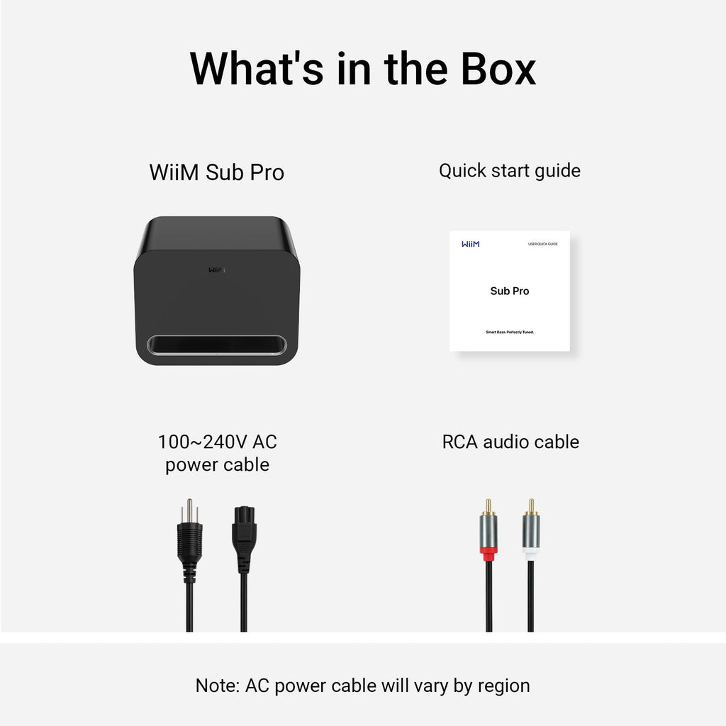 WiiM Sub Pro Smart Wireless Subwoofer with RoomFit™ Bass, Black