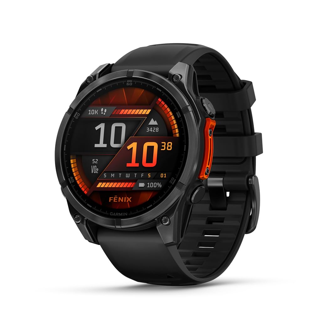 Garmin fēnix® 8 Solar, Sapphire, 51mm, DLC Titanium, Black/Pebble Gray