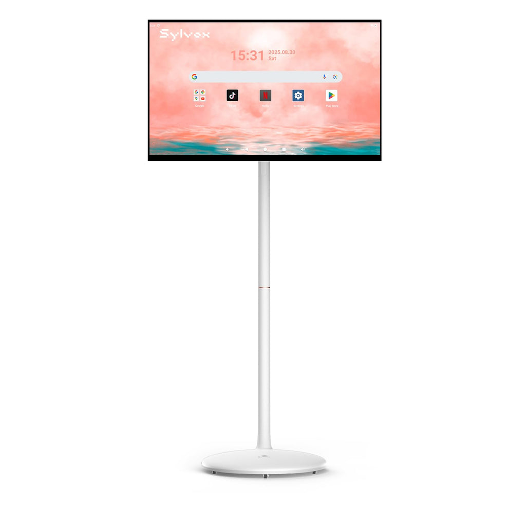 SYLVOX 27" Portable Tablet on Wheels, Smart Touchscreen Monitor Android 14