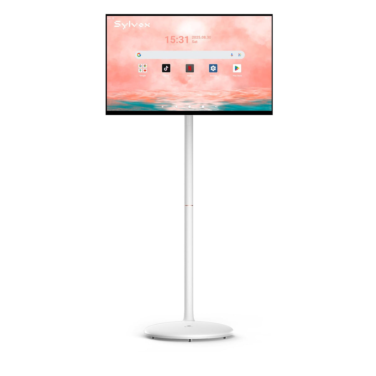 SYLVOX 27" Portable Tablet on Wheels, Smart Touchscreen Monitor Android 14