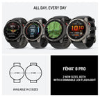 Wearable4U Garmin Fenix 8 Pro – 51mm AMOLED LTE & Satellite Connected Multisport GPS Smartwatch, inReach Technology: Sapphire Carbon Gray DLC Titanium w/Black-Pebble Gray Silicone Band Power Bundle