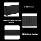 2x5W Desktop Speaker BT5.0 Soundbar Alarm Clock Time Display Support AUX in TF Card for TV Latop PC Smartphone