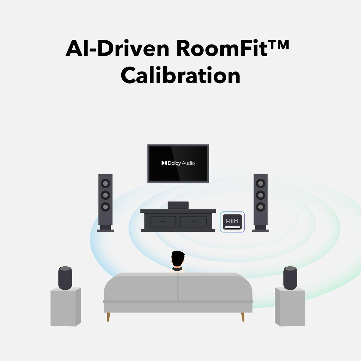 WiiM Sub Pro Smart Wireless Subwoofer with RoomFit™ Bass, Black