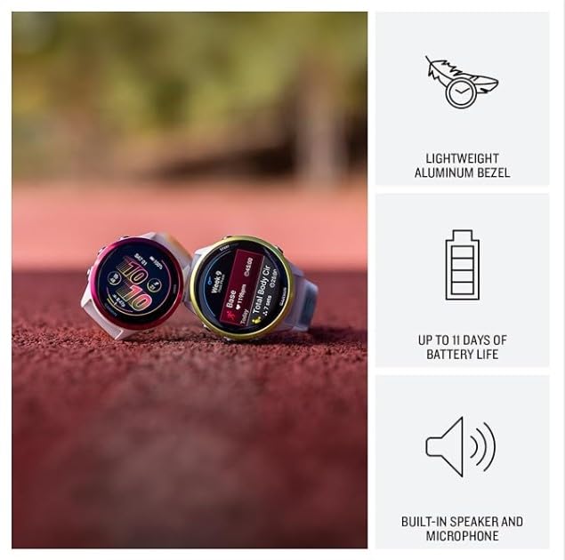 Garmin Forerunner 570 47mm Advanced GPS Running & Triathlon Smartwatch, AMOLED Display, Training & Recovery, Indigo Aluminum w/Translucent Imperial Purple/Indigo Band w/ Wearable4U PowerBank Bundle