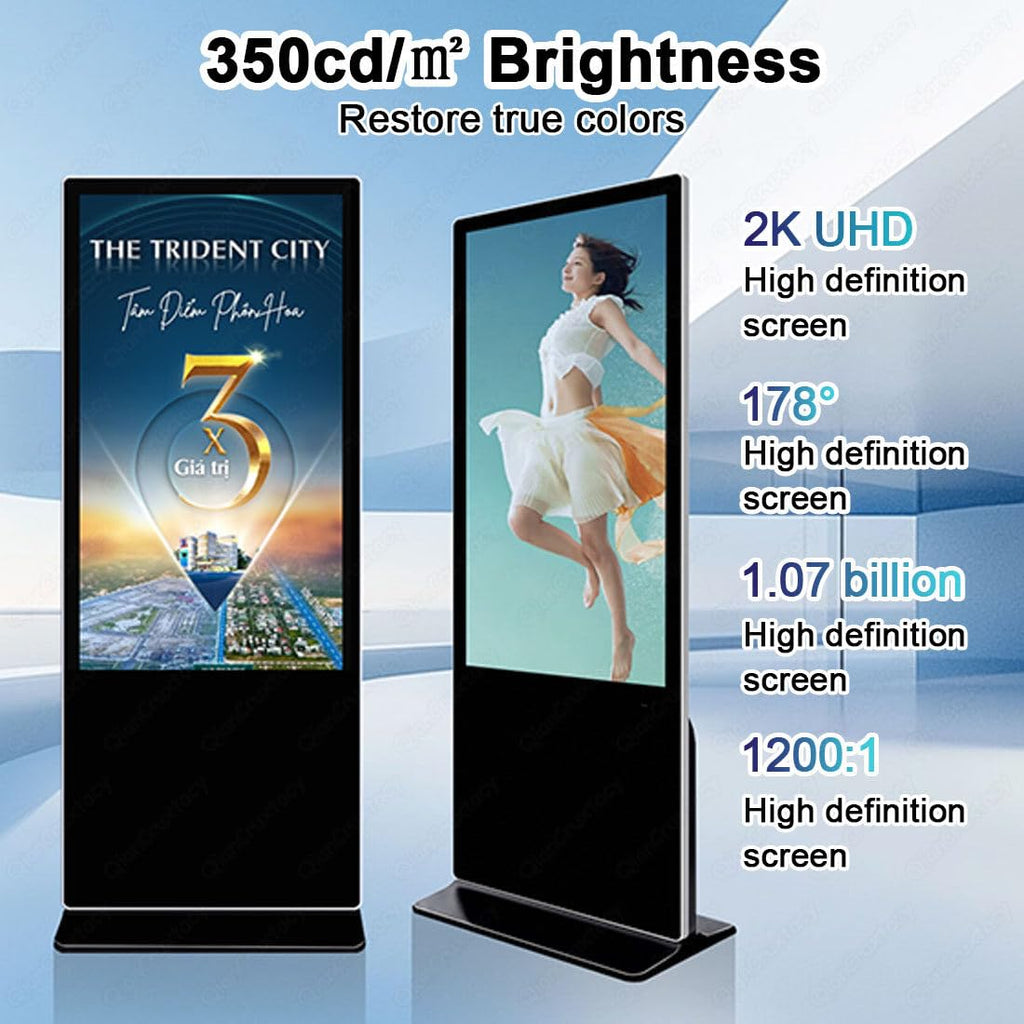 27 Inch Vertical Digital Signage Advertising Display, Android Smart Operating System, Support WiFi/HDMI/USB Multi-Media Input, Built-in Stereo Speakers, Auto Media Loop Playback (NonTouch)