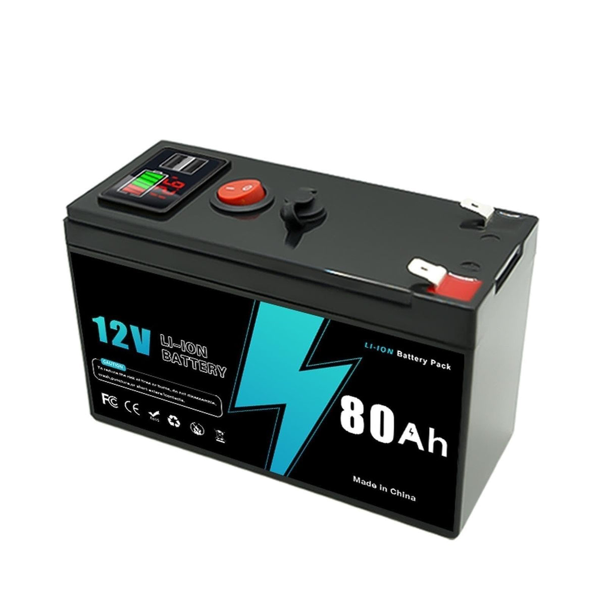 12V 60-150Ah Li-ion Battery Digital Display Deep Cycle