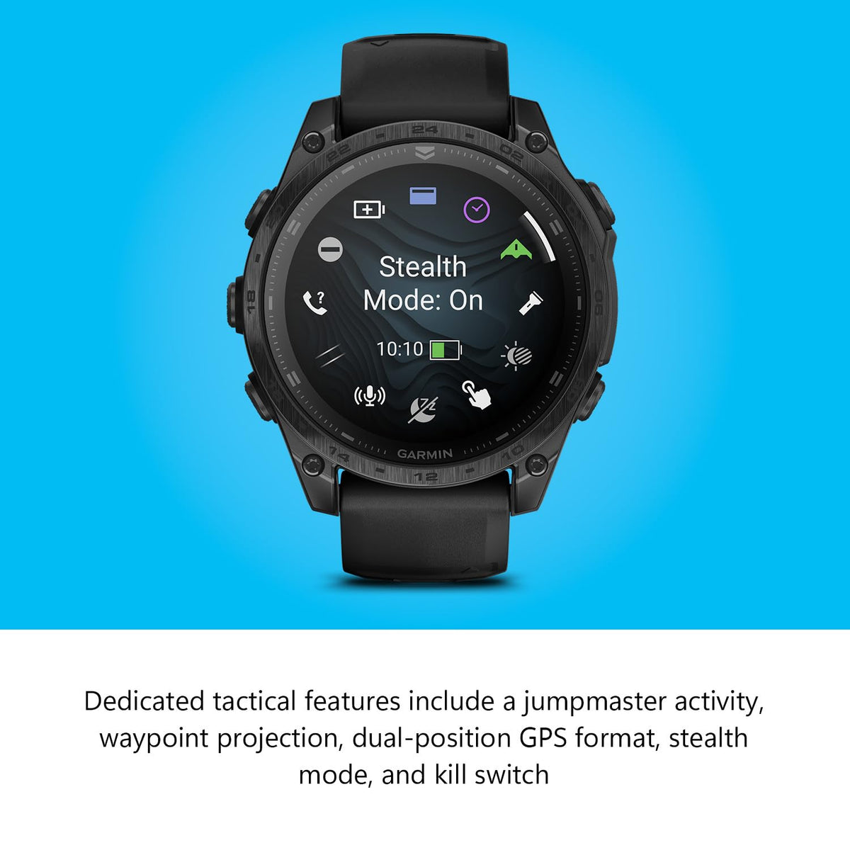 Garmin tactix 8 AMOLED Edition Premium Tactical GPS Smartwatch | 47mm, Applied Ballistics Ultralight Solver, Stealth Mode, Flashlight, Mapping, Health Metrics, with Signature Series Charger Bundle