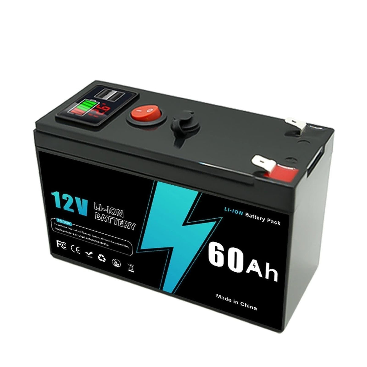 12V 60-150Ah Li-ion Battery Digital Display Deep Cycle