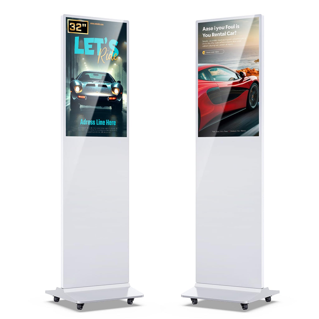 MWE 55 Inch 4K Touchscreen Kiosk, Indoor Floor Standing Digital Signage Displays, Advertising Display LCD Totem, Interactive Display Poster Android System with Auto Media Player