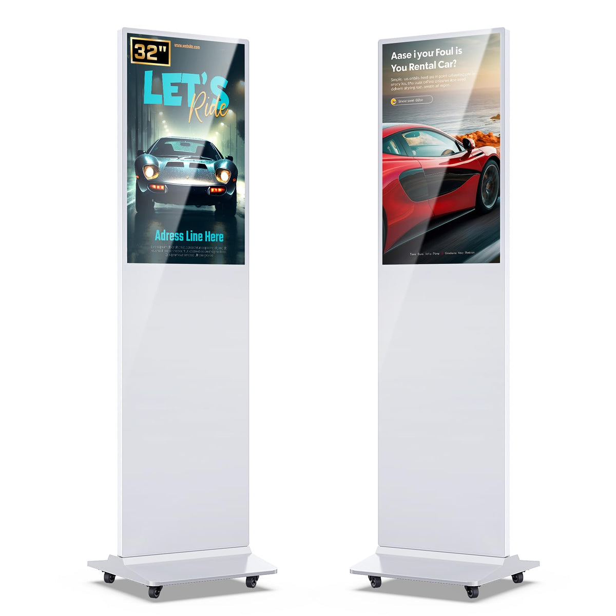 MWE 55 Inch 4K Touchscreen Kiosk, Indoor Floor Standing Digital Signage Displays, Advertising Display LCD Totem, Interactive Display Poster Android System with Auto Media Player