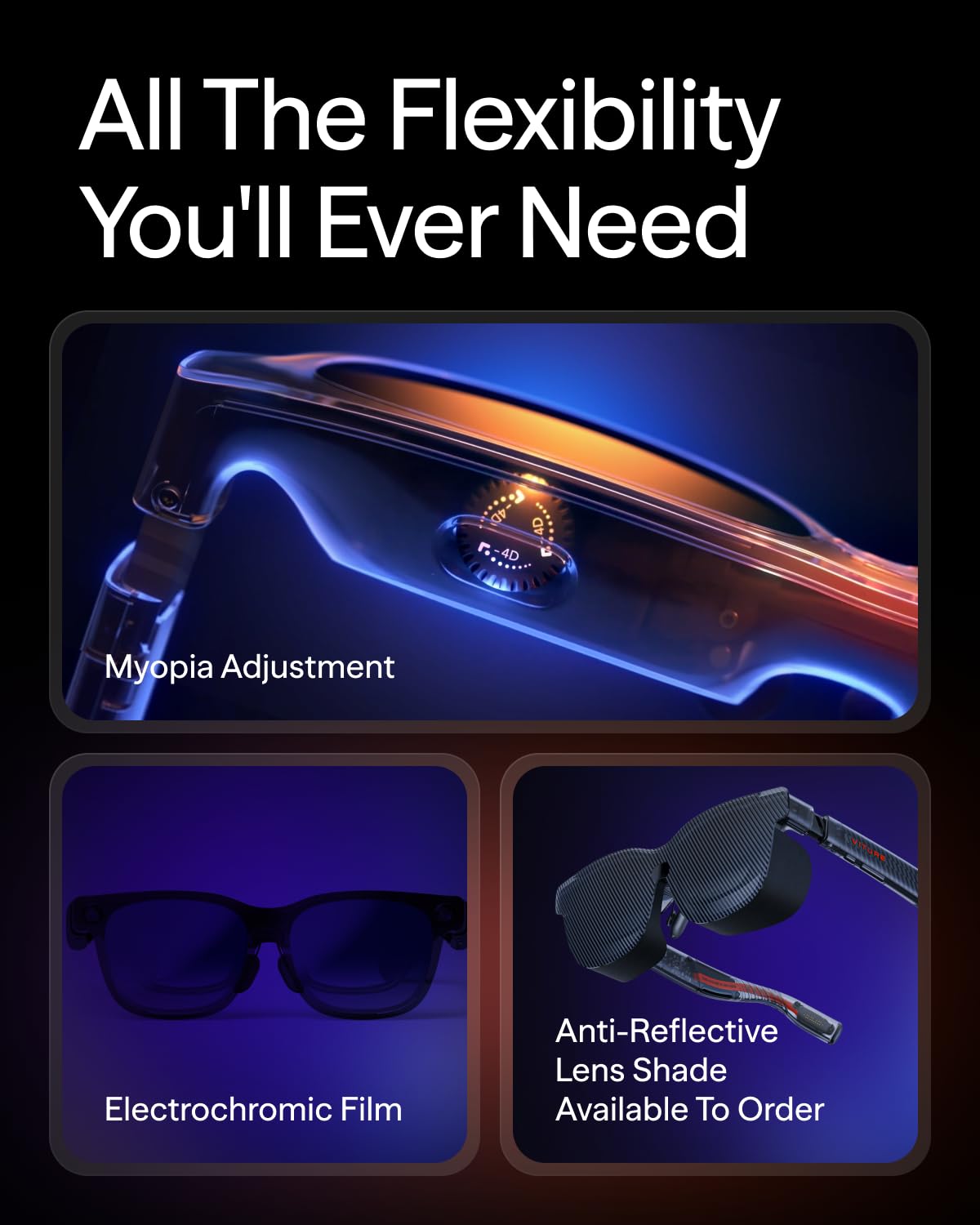 VITURE Luma Pro XR/AR Glasses, 152" 1200p 1000 Nits Sharp Screen, 52° FOV