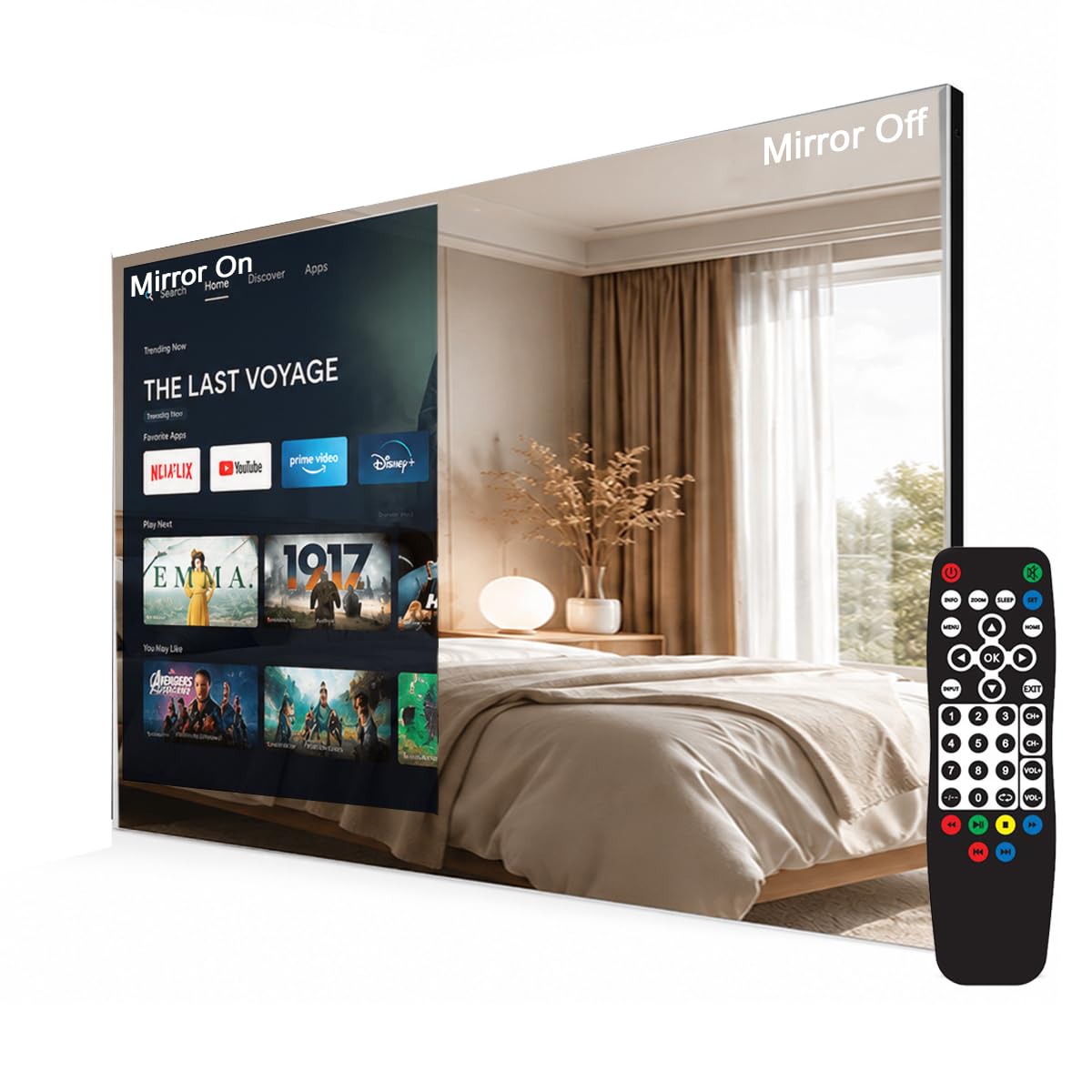 32 inches Smart Mirror TV for Bathroom IP66 Waterproof WiFi Bluetooth DTV Tuner LED Television Android SPA Big Screen Vanishing in Wall for Luxury Hotel Kitchen