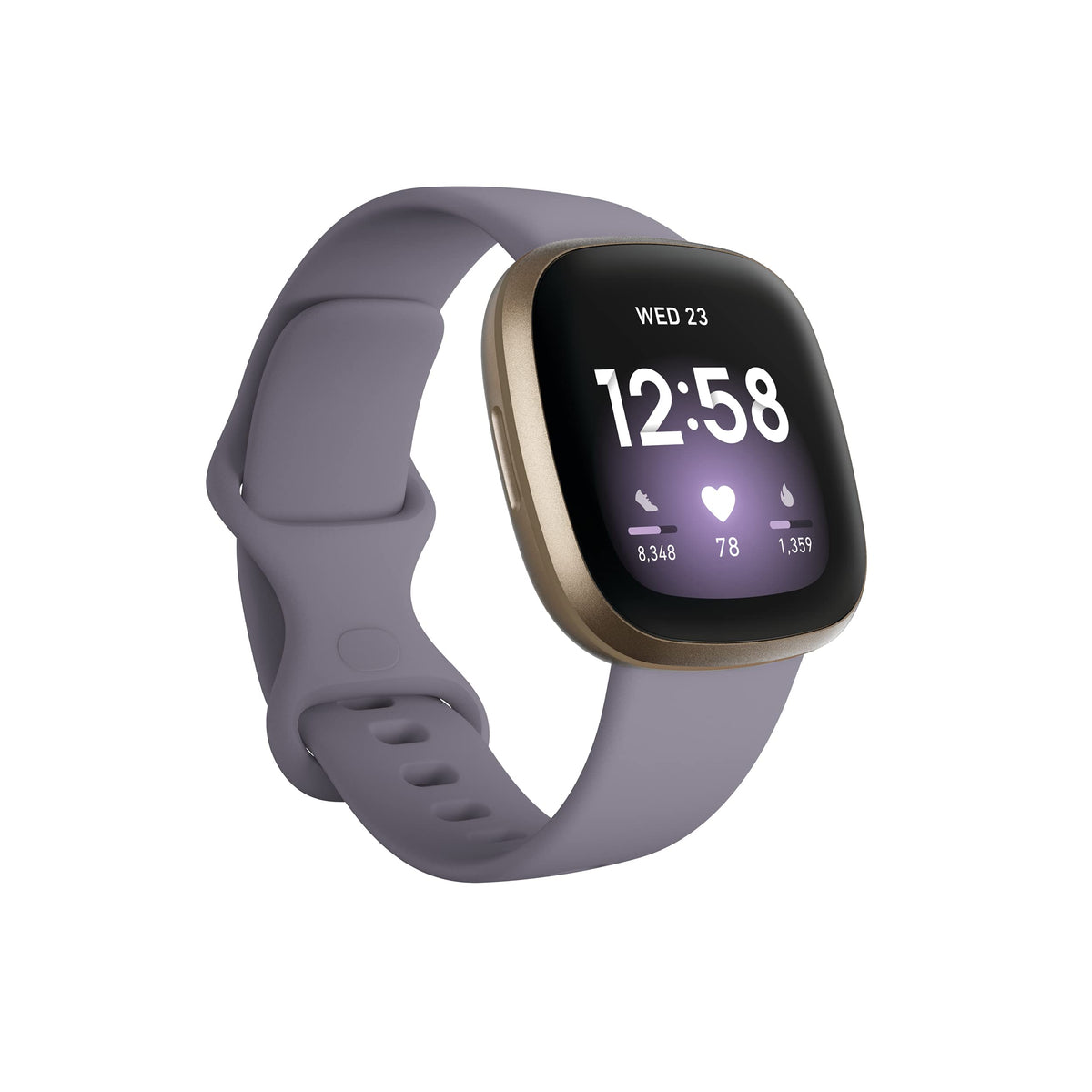 Fitbit Versa 3 Health & Fitness Smartwatch with GPS, 24/7 Heart Rate, Alexa Built-in, 6+ Days Battery, Midnight Blue/Gold, One Size (S & L Bands Included)