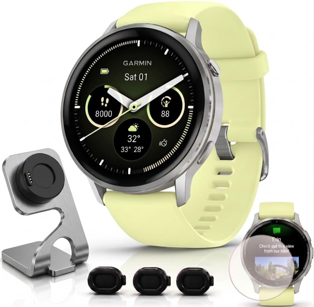 Garmin Venu 4 Health Fitness GPS Smartwatch 45mm AMOLED Bundle