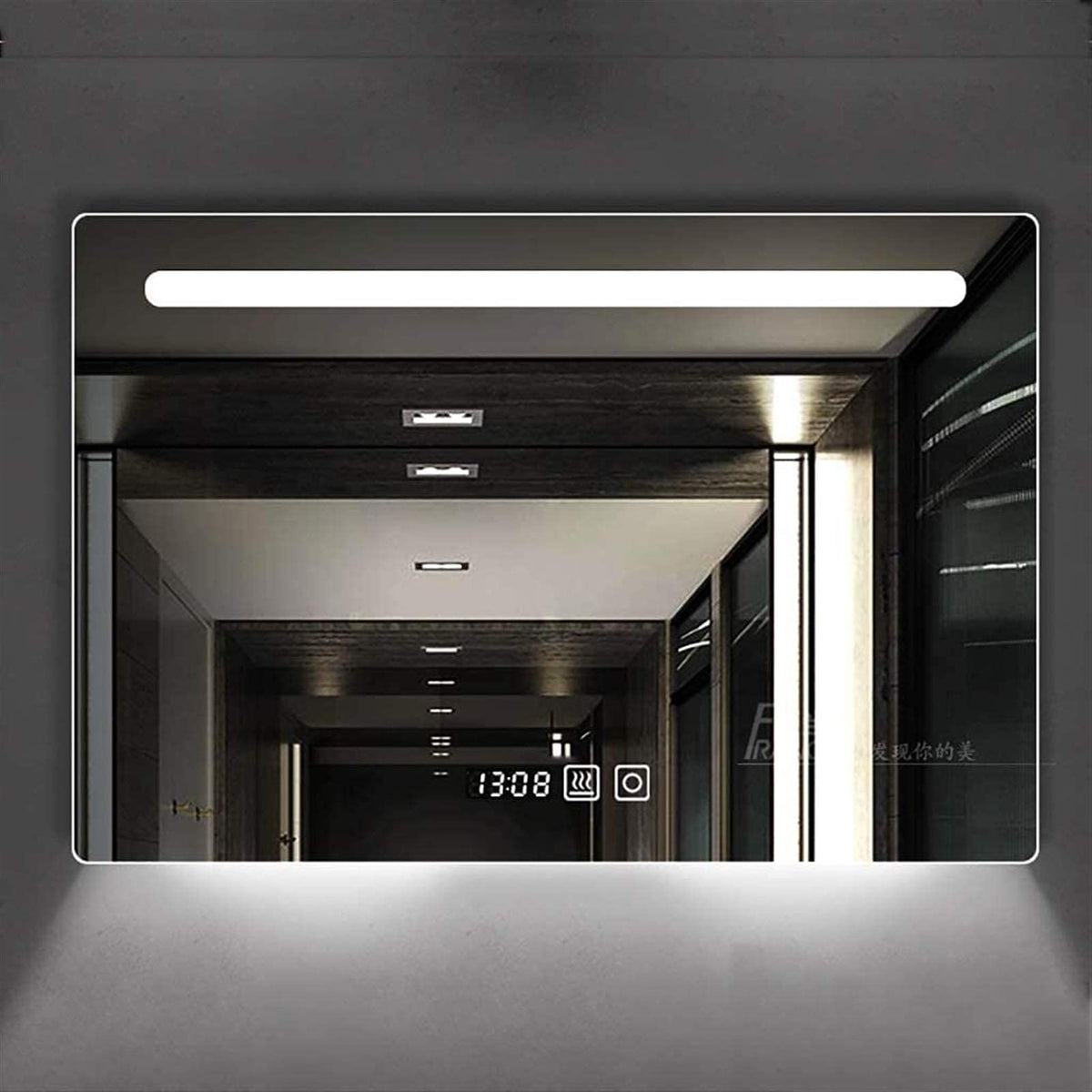 Waterproof Illuminated Led Bathroom Mirror 60X80Cm Smart Led Illuminated Bathroom Wall-Mounted Mirror with Touch Switch with Speaker + Time/Temperature Display + Heated Pad