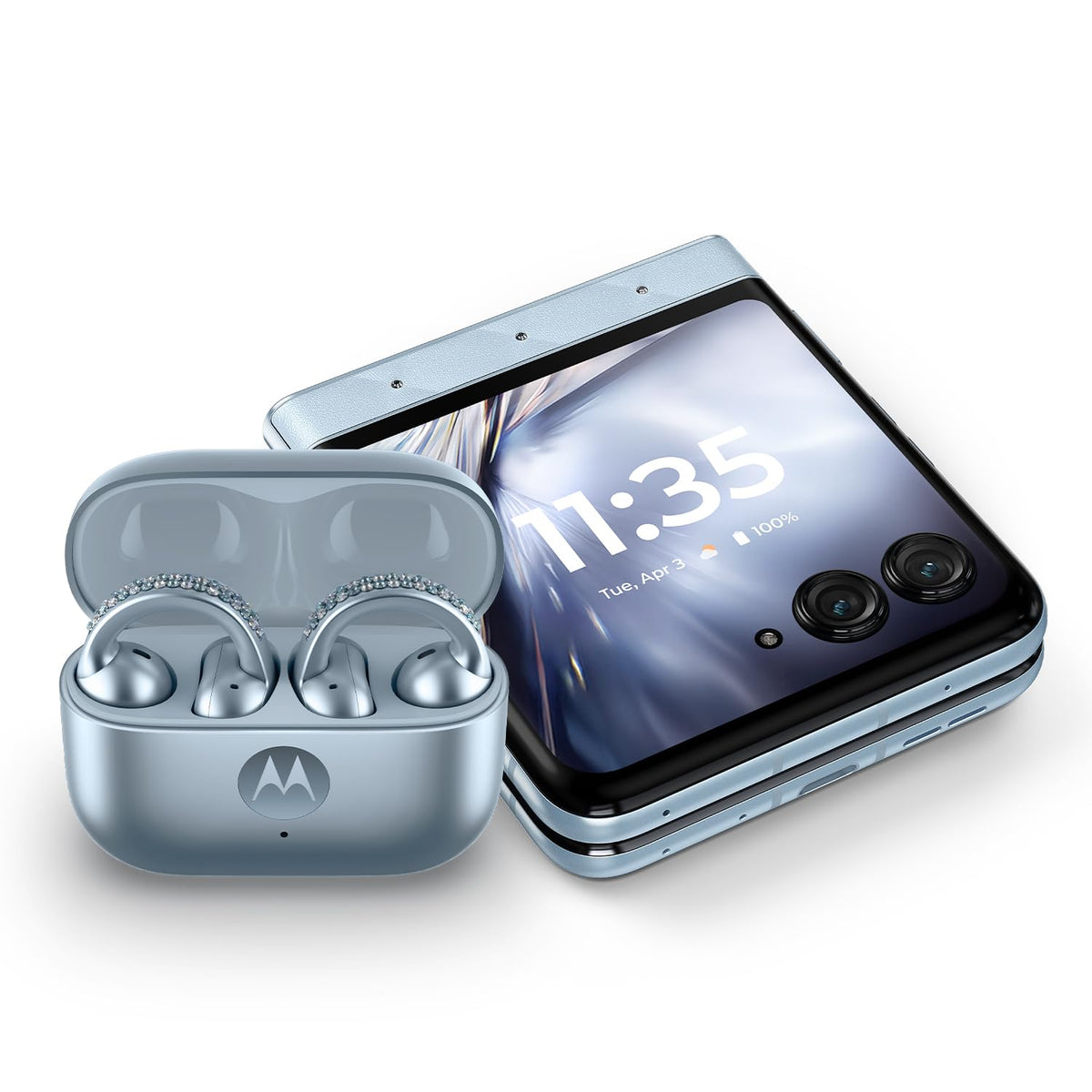Motorola razr – 2025 and Moto Buds Loop with Crystals by Swarovski