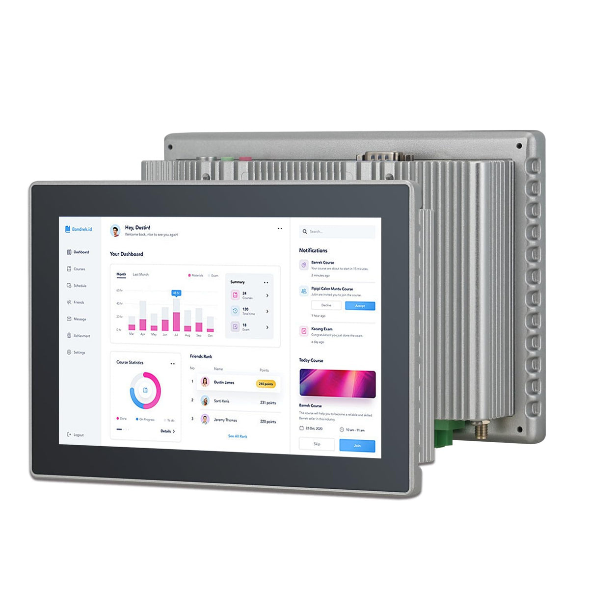 23.8" Touchscreen Monitor,Ratio 16:9 Wall Mounted Industrial Touch Screen Tablet with HD-MI Out,WiFi & BT,Build-in Speakers & VESA，Android 14 RAM 8G & ROM 128G Suitable for POS，Kitchen