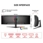 Gawfolk 45 inch Ultra-Wide Curved Gaming 240Hz PC Monitor, DQHD Screen
