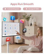 SYLVOX 27" Portable Tablet on Wheels, Smart Touchscreen Monitor Android 14