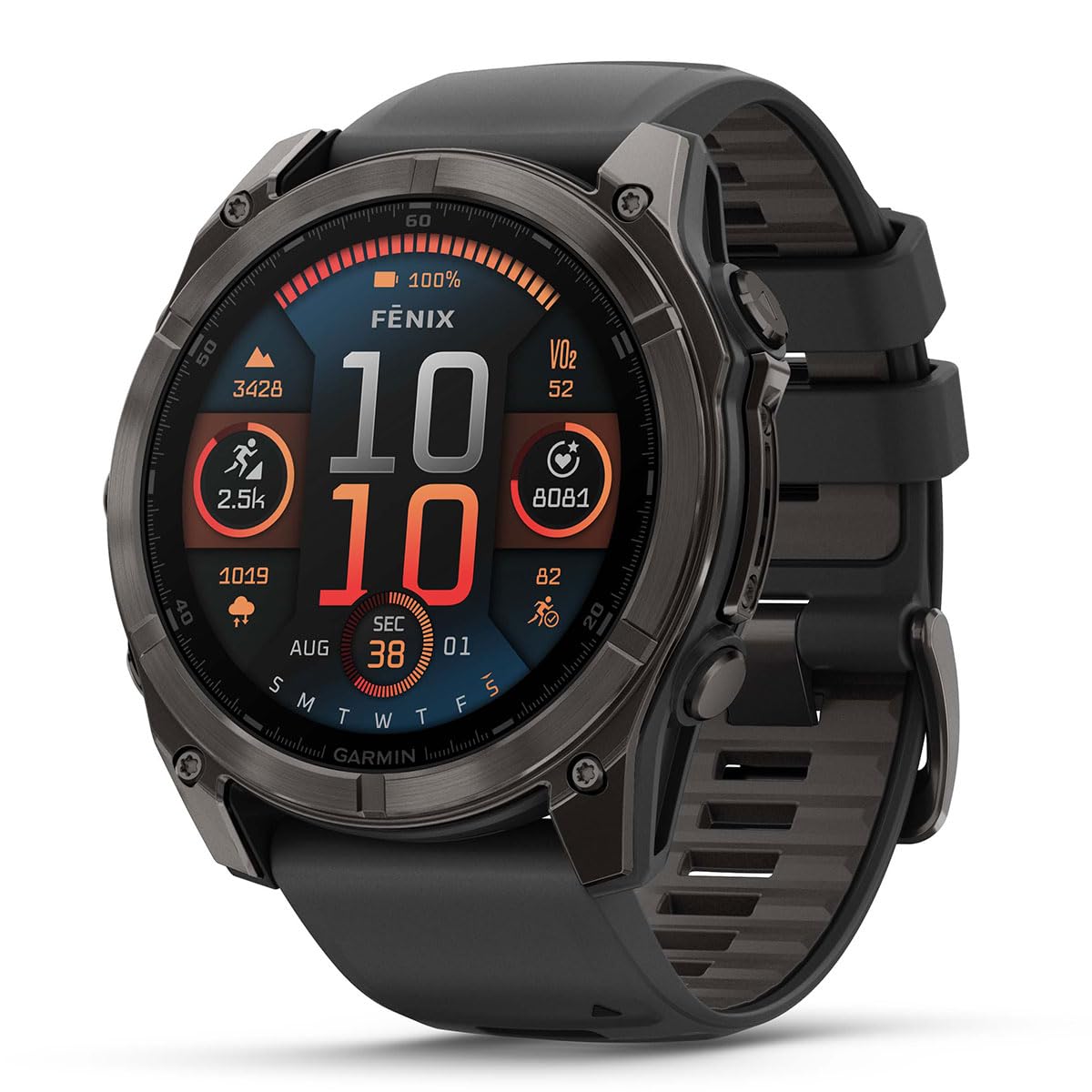 Garmin fenix 8 (Carbon Gray, 51mm) AMOLED Sapphire GPS Watch Gift Box