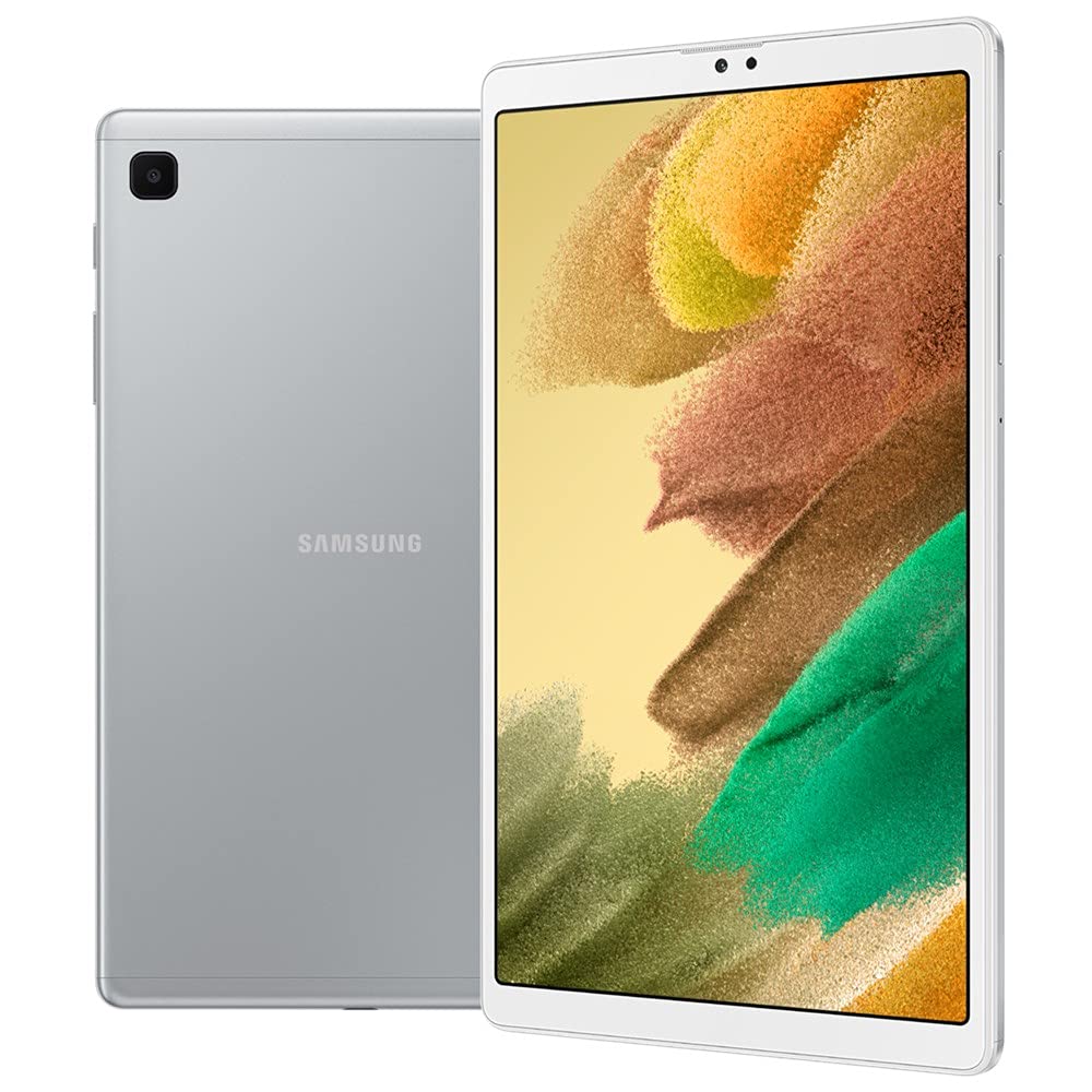 Samsung Galaxy Tab A7 Lite 8.7" (32GB, 3GB) Wi-Fi Only Android Octa-core Tablet, US Model SM-T220 W/Folding Smart Cover Leather Case (Silver)