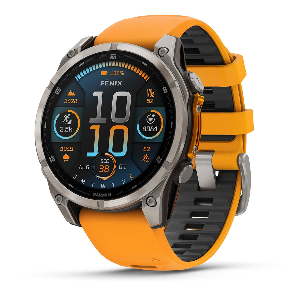 Garmin Fenix 8 (Spark Orange, 47mm) AMOLED Sapphire GPS Watch Gift Box