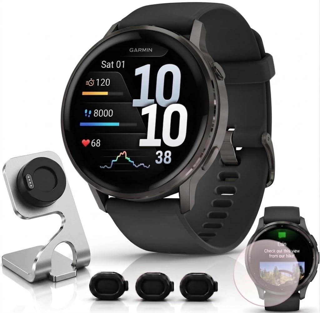 Garmin Venu 4 Health Fitness GPS Smartwatch 41mm AMOLED Bundle