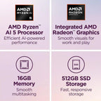 Lenovo Yoga 7a 2-in-1 Copilot+ AI PC Laptop, 16" 2K Touchscreen Display, AMD Ryzen AI 5 430, 16GB LPDDR5X, 512GB SSD, Backlit Keyboard, Fingerprint Reader, Windows 11 Home, w/Res Hub