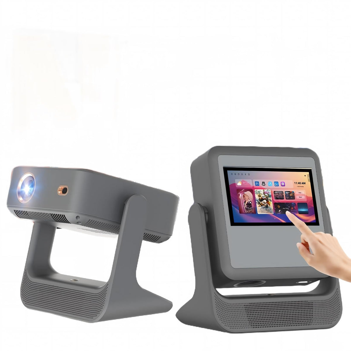 Aepuesem Smart Outdoor Projector with TouchScreen & Built-in App Store