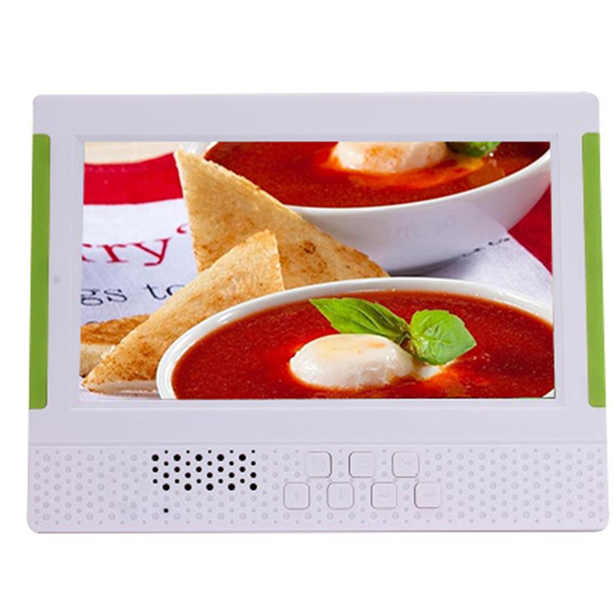 7-Inch Smart Digital Photo Frame with Touch Buttons and Stereo Speakers - Digital Photo Album,White