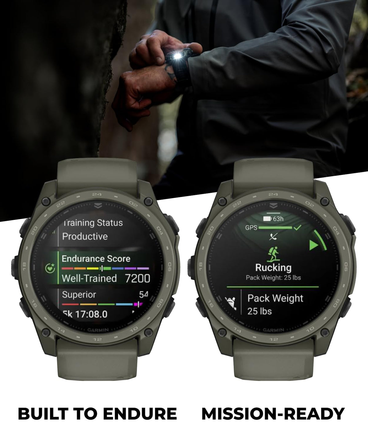 Garmin Tactix 8 51mm Cerakоtе, Premium Tactical GPS Smartwatch, AMOLED Display, Applied Ballistics Solver, Olive Drab Cerakоtе Coating Black Earbuds Bundle