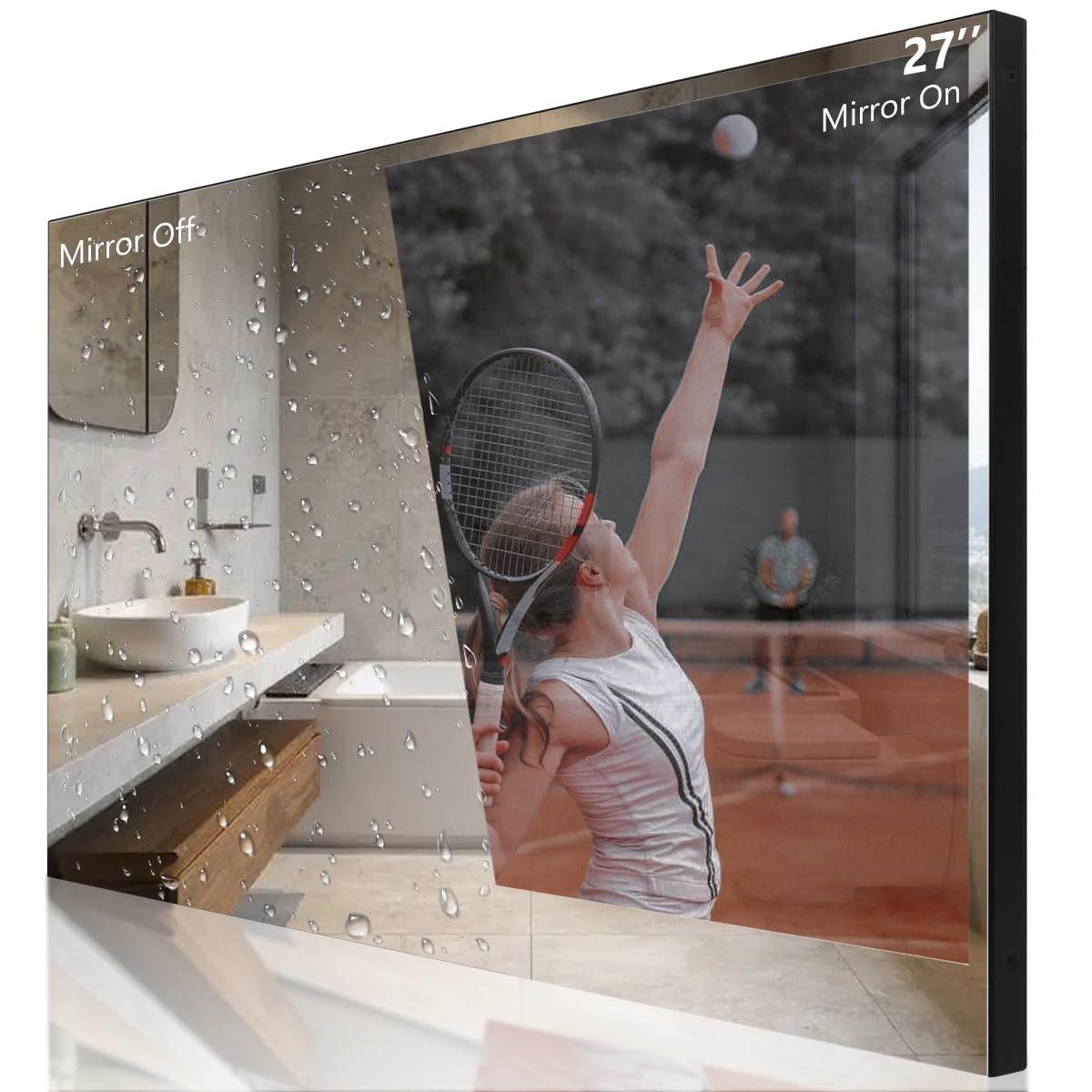 27 inches Smart Bathroom Mirror LED TV for Bathroom Android Shower Television Waterproof ATSC Vanishing Mirror for Bathtub
