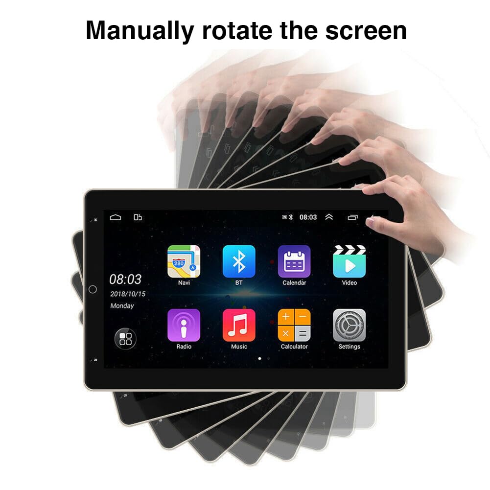 2+32G Double Din Radio Rotated Stereo for Toyota Highlander 2008-2013 with Wireless Carplay & Android Auto,10 Inch Car Audio Receiver GPS Navigation Unit with Bluetooth Head Unit WiFi SWC