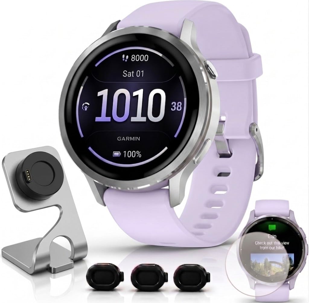 Garmin Venu 4 Health Fitness GPS Smartwatch 41mm AMOLED Bundle