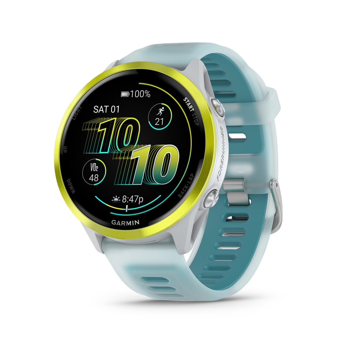 Bundle of Garmin® Forerunner® 570, 47mm, Advanced GPS Running Smartwatch, AMOLED Display, Training and Recovery Features, Slate Gray Aluminum with Translucent Black/Black Band + Garmin® HRM 600, M-XL